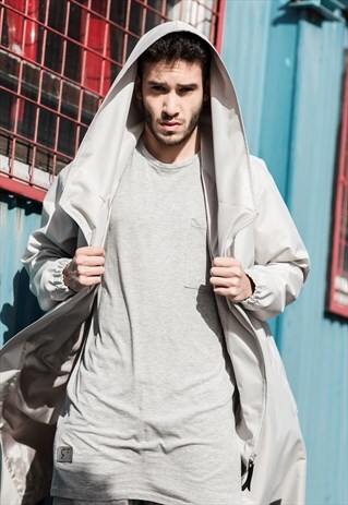 HOODIE GREY OVERSIZE COAT