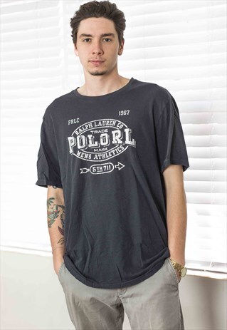 VINTAGE POLO RALPH LAUREN T-SHIRT LOGO 90S XXL 7.6