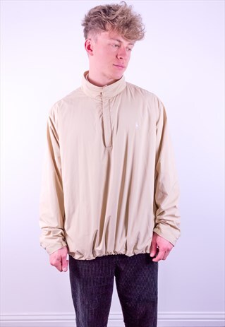 VINTAGE RALPH LAUREN 1/4 ZIP PULLOVER JACKET IN BEIGE