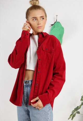 VINTAGE RED CORD SHIRT Z314