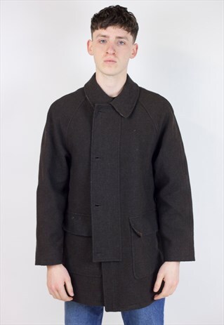 VINTAGE 90S BURBERRY DARK BROWN WOOL JACKET