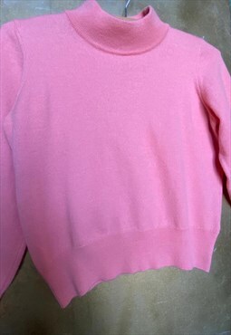 Bubble Gum Pink Rodier Turtle neck Sweater   New  Size Small