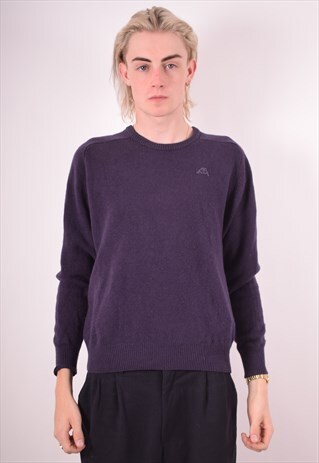 KAPPA MENS VINTAGE JUMPER SWEATER LARGE BLUE 90S