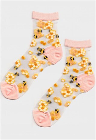 Honey Bee Sheer Socks