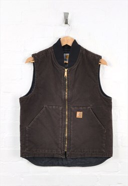 Vintage Carhartt Workwear Vest Brown Medium