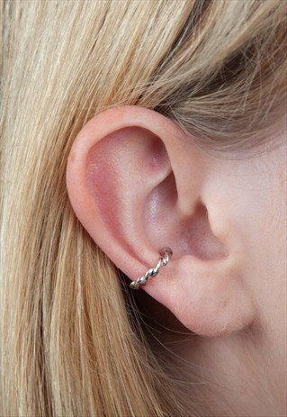 STERLING SILVER SINGLE TWISTED EAR CUFF