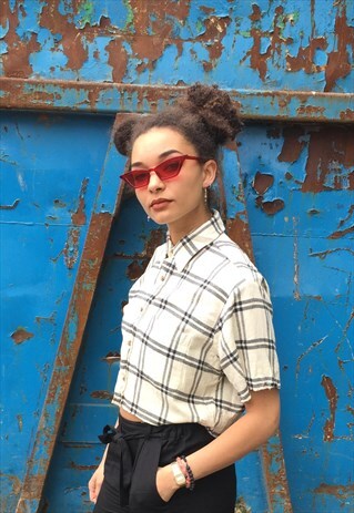 VINTAGE CROPPED BOHO FESTIVAL FLANNEL SHIRT