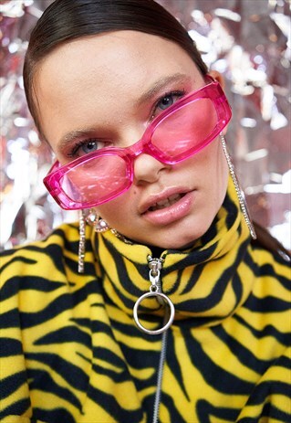 PINK CLEAR JELLY SUNGLASSES