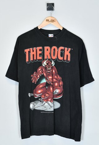Vintage 2000 The Rock T-Shirt Black Large