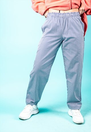 VINTAGE COMBAT TROUSERS IN BLUE AND WHITE CHECKS