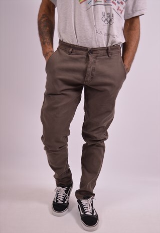 TOMMY HILFIGER MENS VINTAGE JEANS W32 L32 BROWN 90S