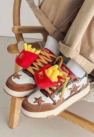 Fast food sneakers fries patchwork trainers burger shoes