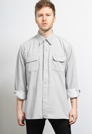 VINTAGE CORDUROY CORD SHIRT GREY