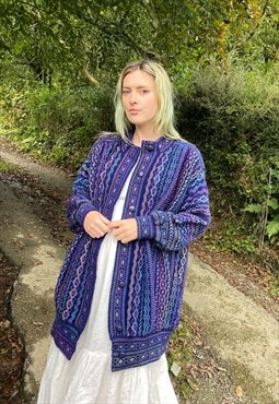 Vintage Abstract Pattern Knitted Cardigan