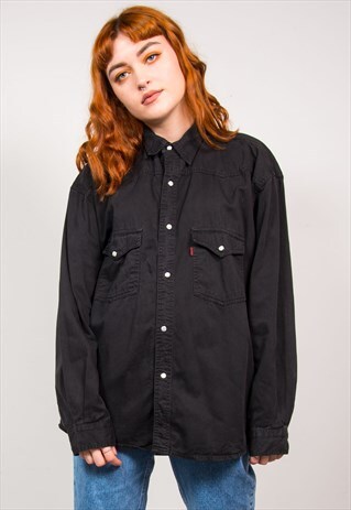 LEVI'S VINTAGE 90'S BLACK OVERSIZED DENIM SHIRT