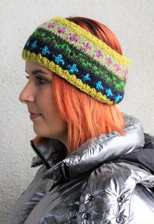 BOHO WINTER HEADBAND GREEN