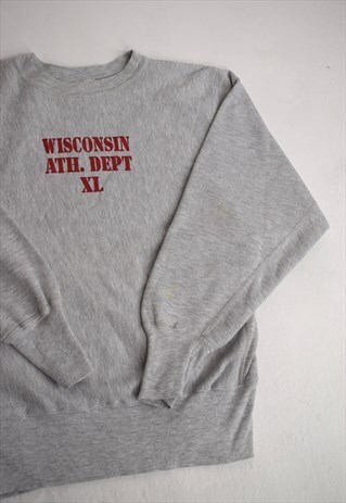 VINTAGE 90S CHAMPION MARLE GREY 'WISCONSON' SWEATSHIRT