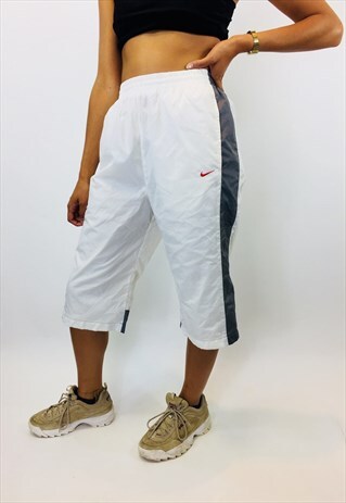 VINTAGE NIKE 90S Y2K 2/3 LENGTH EMBROIDERED TROUSERS