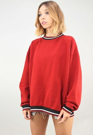 VINTAGE OVERSIZED RED SWEATSHIRT