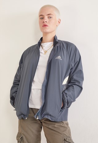 VINTAGE ADIDAS LIGHTWEIGHT SPORTS JACKET GREY
