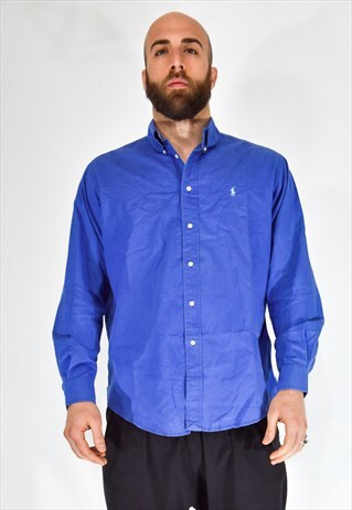 POLO RALPH LAUREN BLUE SOLID SHIRT