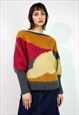 VINTAGE 90'S KNIT SWEATSHIRT LADIES JUMPER SMALL 