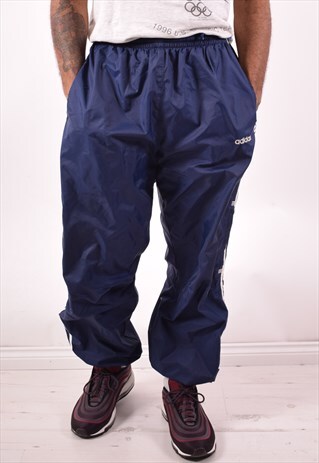 ADIDAS MENS VINTAGE TRACKSUIT TROUSERS XL BLUE 90S