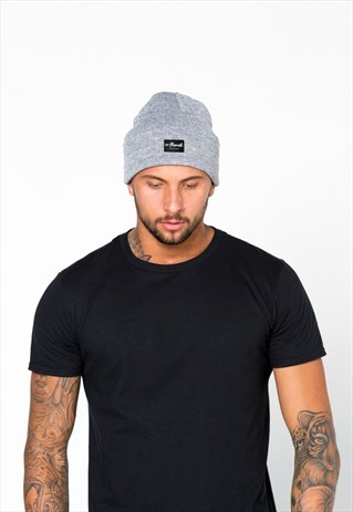 54 FLORAL WINTER BEANIE HAT - HEATHER GREY
