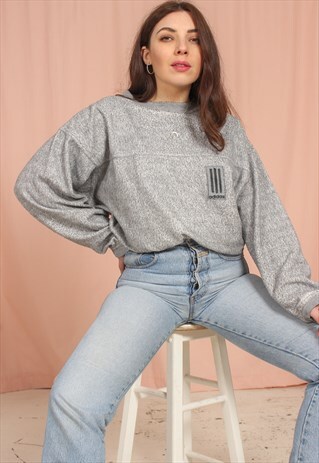 VINTAGE 90S OVERSIZED ADIDAS SWEATSHIRT IN GREY