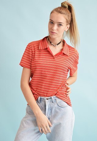 90'S RETRO STRIPED ATHLEISURE SPORTS OVERSIZED T-SHIRT TEE