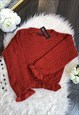 RUST RED CROPPED FRILL JUMPER