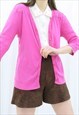 90S VINTAGE PINK LOVE HEART CARDIGAN