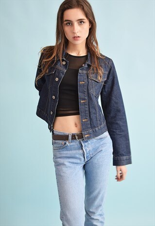 90'S RETRO DENIM TEEN CROP JACKET TOP