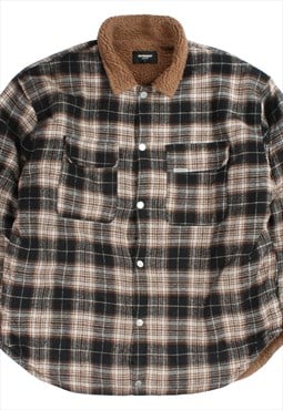 Represent  Overshirt Lumberjack Button Up Shirt Large Brown