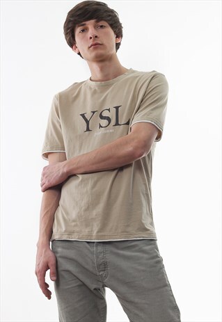 VINTAGE YVES SAINT LAURENT TEE 90S BEIGE
