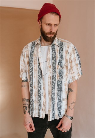 VINTAGE PATTERNED 80S' SHORT SLEEVE SHIRT