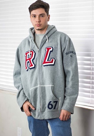 VINTAGE POLO RALPH LAUREN HOODIE SWEATSHIRT LOGO 90S XL 32.1