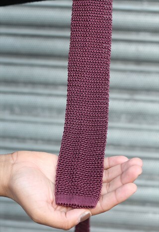 NICK BRONSON KNITTED SILK BURGUNDY TIE