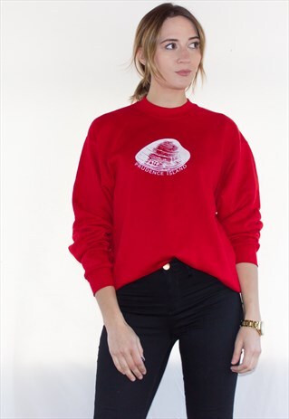 NEW OVERSIZED RED FLEECY LINED PRUDENCE SWEATSHIRT