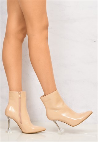 MIMI POINTED TOE SPOOL HEEL ANKLE BOOT