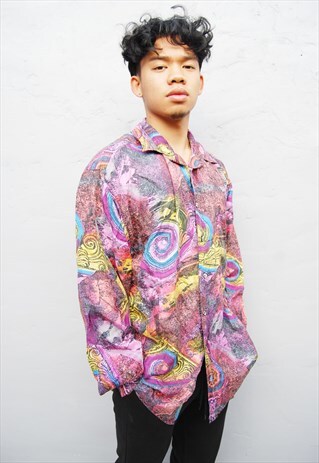 CRAZY PATTERN SILK SHIRT (1990'S/MENS'S)