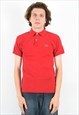 CHEMISE Vintage S Men Devanlay Polo Shirt Red Short Sleeve