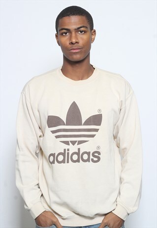 VINTAGE ADIDAS LOGO SWEATSHIRT BEIGE