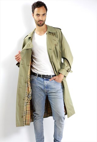BURBERRY TRENCH COAT BEIGE TRENCHCOAT MEN