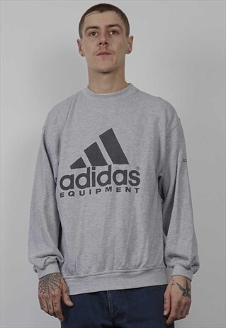 VINTAGE 90'S ADIDAS EQUIPMENT GREY SWEATER