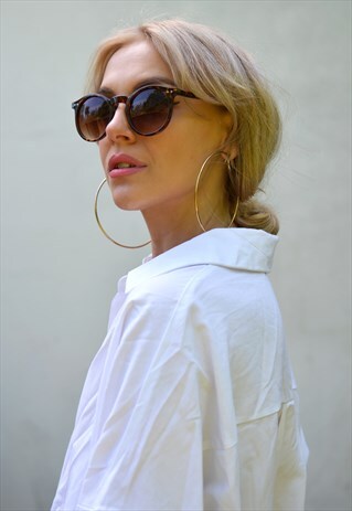 VINTAGE ROUND RETRO BROWN TORTOISESHELL SUNGLASSES