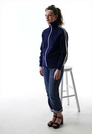 BLUE SPORT COAT / RETRO LIGHT JACKET / ZIP-UP JACKET