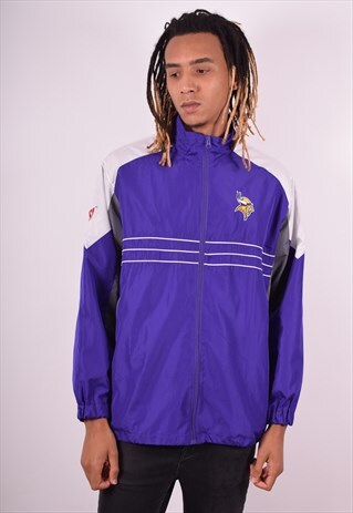 NFL MENS VINTAGE TRACKSUIT TOP JACKET XL PURPLE 90S