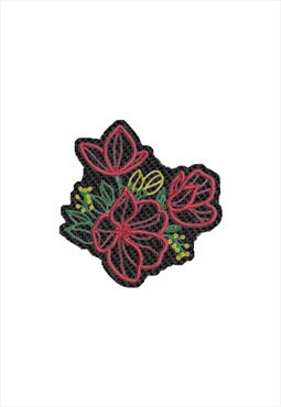 Embroidered Flower Embellishment iron on patch / sew on 