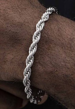 Women's Essential 5mm Rope Snake Bracelet - Silver